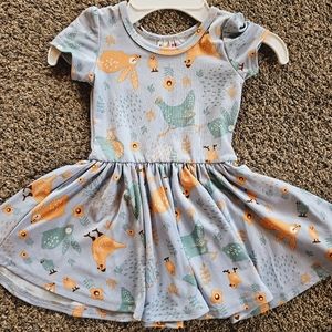 Dot Dot Smile Short Sleeve Dress Chickens 12-24
